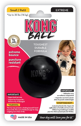 Kong x-treme rubber bal zwart (SMALL)